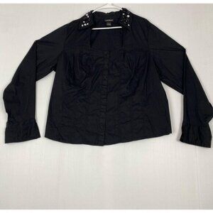 Lane Bryant blouse in Black with rhinestones for Women Plus Size 22/24 Cotton
